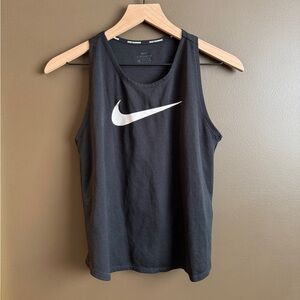 Nike Black Dri-FIT Running Tank with White Logo